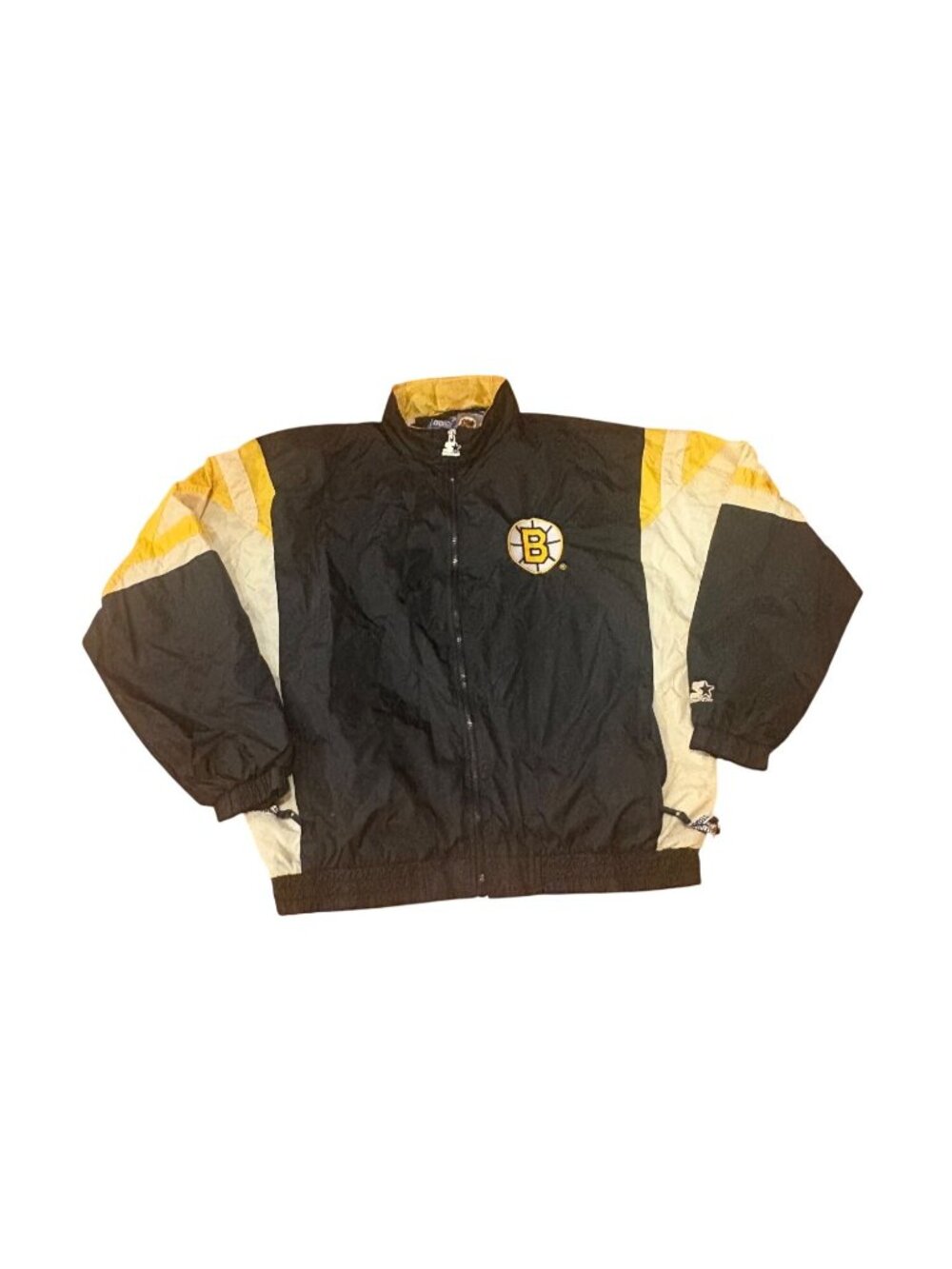 Vintage Starter Boston Bruins NHL Hockey Full Zip Windbreaker Jacket Men's XL